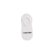 White calvin klein no-show sock with ribbed texture and black logo made of cotton for women in a 2 pack set