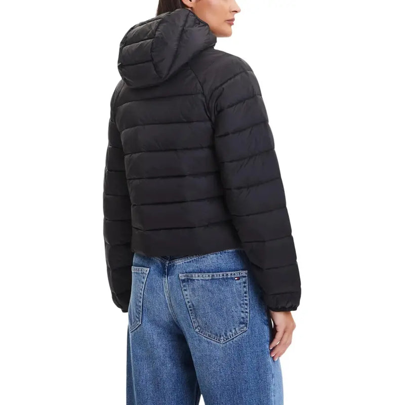 Calvin Klein Jeans schwarze gesteppte Damen-Pufferjacke mit Kapuze