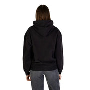 Calvin Klein Jeans womens black hooded sweatshirt with ribbed cuffs and hem
