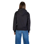 Calvin Klein Jeans womens black hooded sweatshirt with relaxed fit and ribbed cuffs
