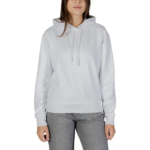 Calvin Klein Jeans Sweat-shirt à capuche noir pour femme avec cordons de serrage