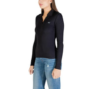 Calvin Klein Jeans women black long-sleeve polo shirt with subtle chest logo