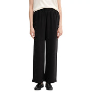 Calvin Klein Jeans women black wide-leg trousers with soft flowing fabric and elastic waistband for fall winter