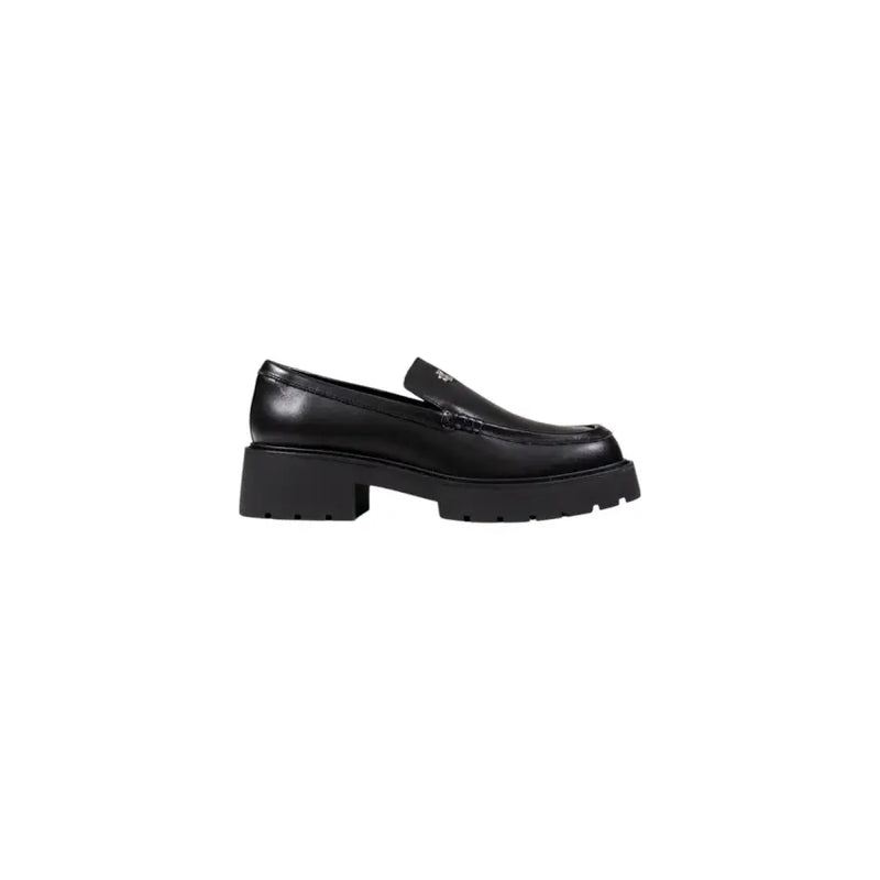 Calvin Klein Jeans womens black leather slip-on loafer with chunky sole