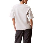 Calvin Klein Jeans women grey heathered oversized t-shirt with relaxed fit and short sleeves in soft fabric