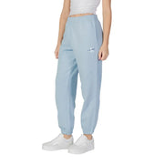 Light blue Calvin Klein Jeans women cotton joggers with subtle embroidered logo on the thigh