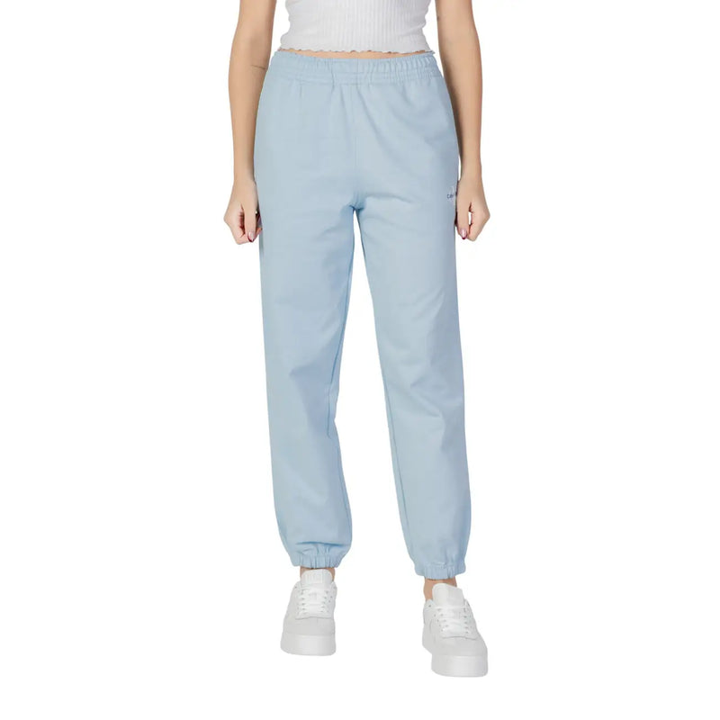Calvin Klein light blue cotton joggers with elastic cuffs and logo