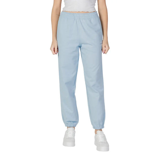 Calvin Klein light blue cotton joggers with elastic cuffs and logo