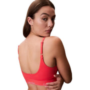 Calvin Klein Jeans women orange bralette beachwear with vibrant coral seamless sports bra and thin adjustable straps