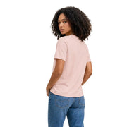 Calvin Klein Jeans women pink cotton short sleeve t shirt with soft blush pink color and round neckline