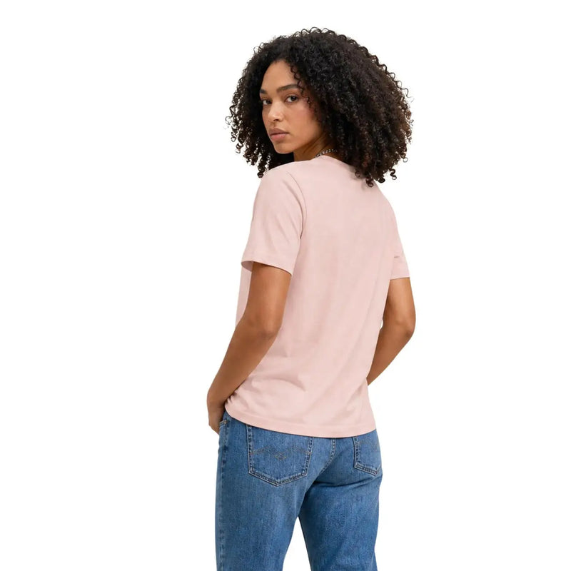Calvin Klein Jeans women pink cotton short sleeve t shirt with soft blush pink color and round neckline