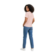 Calvin klein jeans women pink cotton short sleeve t shirt showing the back with a subtle logo detail