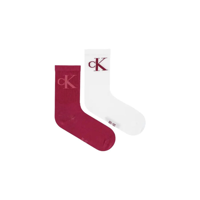 Calvin Klein red and white cotton blend socks with CK logo