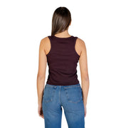 Calvin Klein Jeans women sleeveless top in dark burgundy cotton elastane with a simple fitted design