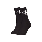 Black calvin klein jeans women underwear ankle socks in cotton blend featuring white ck logo on cuff