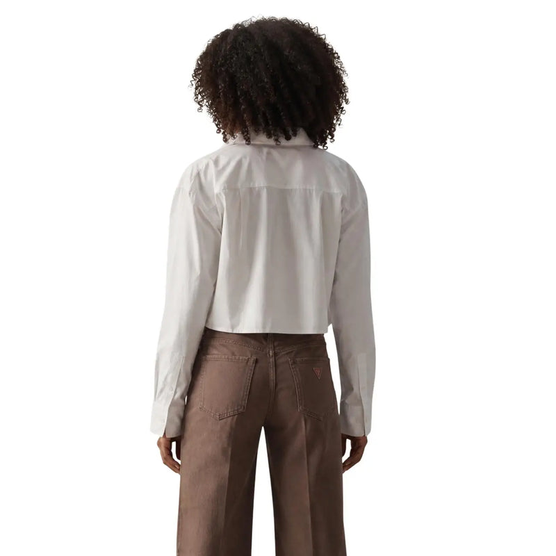Calvin Klein Jeans women white cotton long sleeve shirt with classic collar and tailored fit button-up design