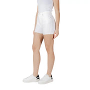Calvin Klein Jeans women white high-waisted cotton shorts with frayed hem