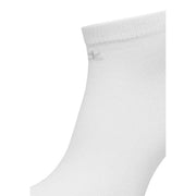 Calvin Klein Jeans women white cotton ankle sneaker sock with subtle textured knit and small embroidered logo near top