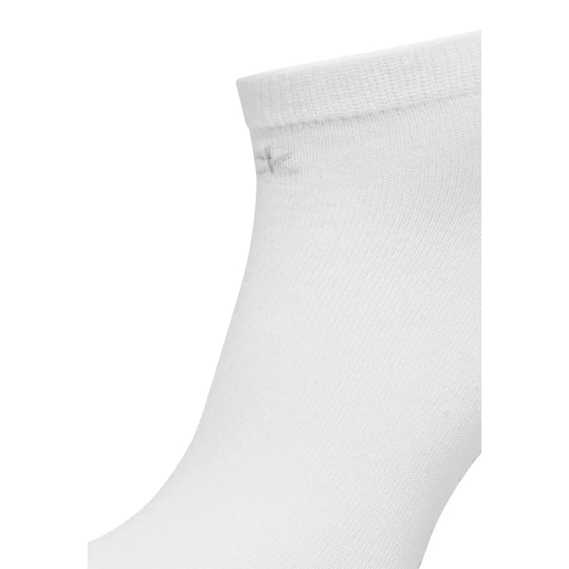 Calvin Klein Jeans women white cotton ankle sneaker sock with subtle textured knit and small embroidered logo near top