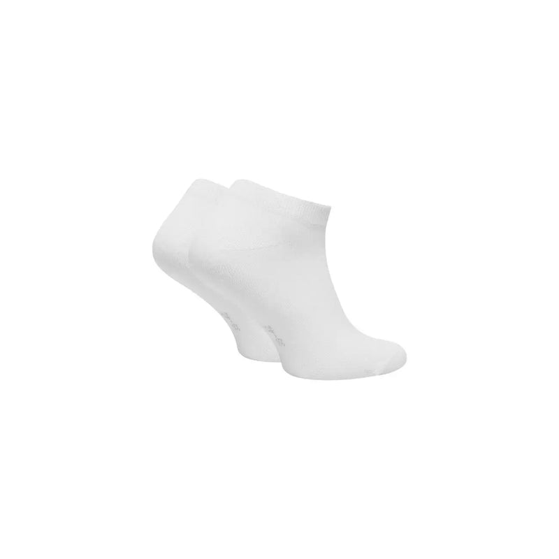 A pair of Calvin Klein Jeans women white cotton ankle sneakers socks with a simple minimalist design