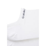 Calvin Klein Jeans women white gripper sneaker ankle sock with subtle black logo embroidered on the cuff