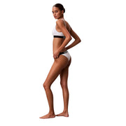 Calvin Klein Jeans women white nylon Brazilian bikini set with black elastic bands for beachwear use