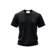 Schwarz Calvin Klein Herren-T-Shirt aus Baumwolle mit dezentem, gesticktem CK-Logo auf der linken Brustseite