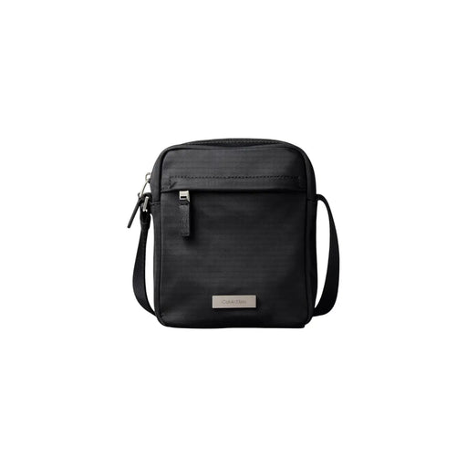 Calvin Klein men black nylon clean reporter bag with sleek minimalist design and durable fabric 16x20x6cm