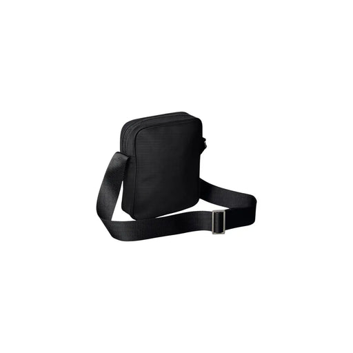 Calvin Klein men black nylon crossbody reporter bag with silver buckle and ribbed strap 16x20x6cm