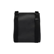 Calvin Klein men black polyurethane shoulder bag with sleek minimalist design and sturdy straps 19x21x4 centimeters
