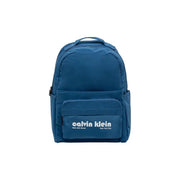 Calvin Klein men blue rucksack with pockets featuring a white logo and text in durable fabric 32x46x13 cm