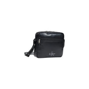 Calvin klein men bold logo webbing laptop bag black 35cm with glossy finish and branded logo on front
