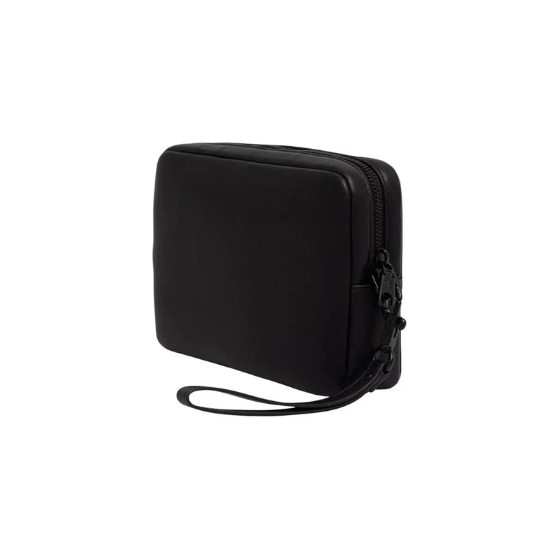 Calvin klein men bold pouch black nylon wristlet with zipper closure and matching strap w22cm polyurethane