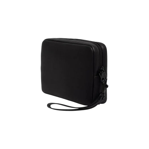 Calvin klein men bold pouch black nylon wristlet with zipper closure and matching strap w22cm polyurethane