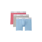 Calvin Klein Herren-Boxershorts, Dreierpack in Rosa, Hellgrau und Hellblau, aus dehnbarem Baumwollgewebe