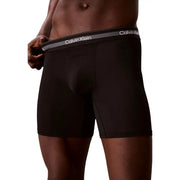 Calvin Klein men boxer briefs black polyester with gray waistband and white logo in 3 pack for comfortable wear