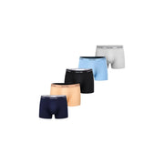 Calvin Klein 5er-Pack Herren-Boxershorts aus Baumwolle in Marineblau, Schwarz, Beige, Hellblau und Weiß für bequemen Tragekomfort im Alltag