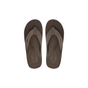 Calvin Klein men brown polyester flip-flops with textured sole and matching strap for casual wear