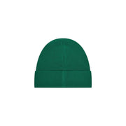 Calvin klein men cap green ribbed knit beanie with folded cuff made of viscose blend for fall winter accessory