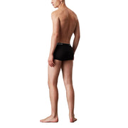 Man wearing black Calvin Klein Cotton Elastane boxer briefs for spring summer collection