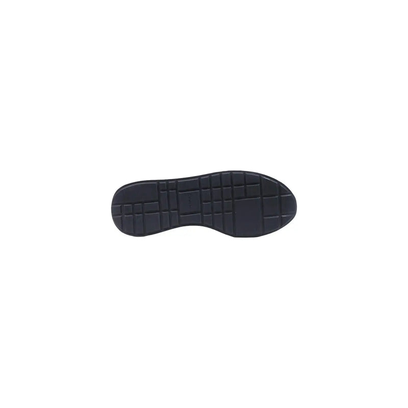 Black rubber sole with grid tread pattern on back side of calvin klein men grey faux leather sneakers size 38