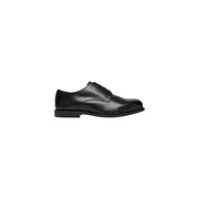 Calvin Klein men leather lace up shoes in elegant black featuring polished finish and classic oxford style