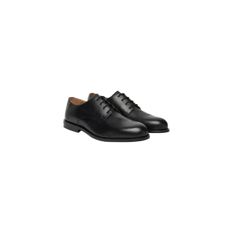 Calvin Klein men leather lace up shoes elegant black oxford design with polished finish and classic style