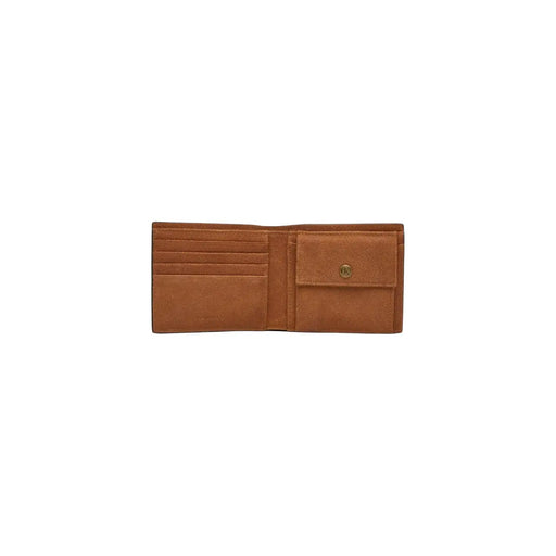 Calvin Klein Portefeuille homme en cuir noir 11 x 9 x 2 cm avec poches à bouton bouton doré et compartiments pour cartes en cuir beige