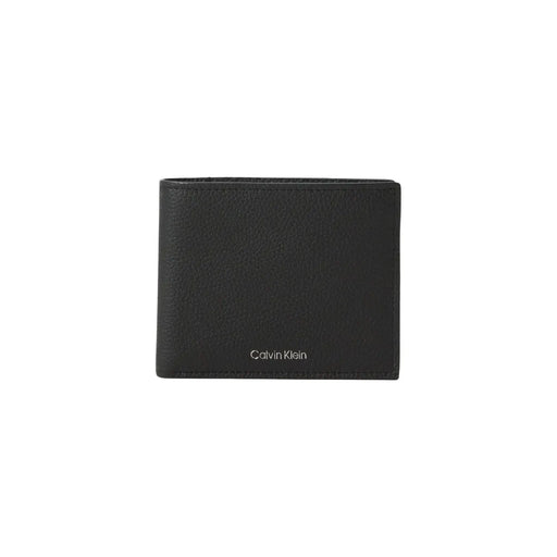 Black Calvin Klein men wallet with textured leather finish and subtle stitching details