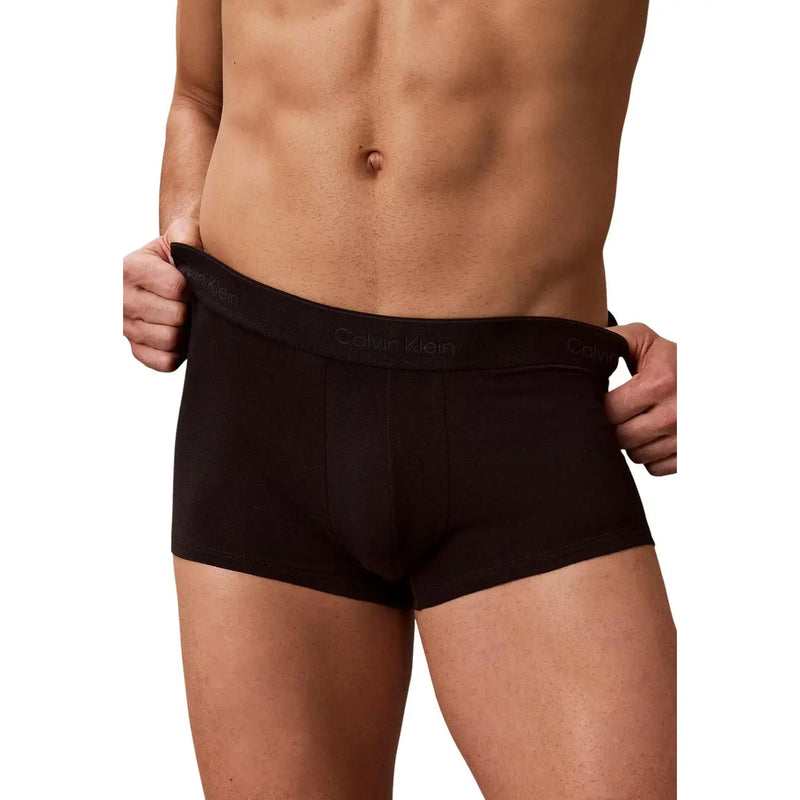 Black calvin klein boxer briefs with subtle elastic waistband featuring the brand logo perfect for men underwear