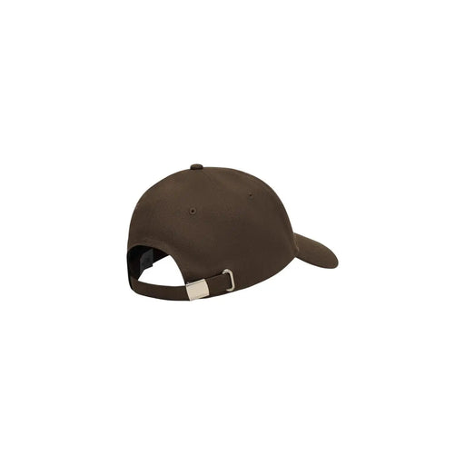 Braune Calvin Klein Herren-Baseballkappe mit Monogramm aus Baumwolle, mit silberner Schnalle und verstellbarem Riemen auf der Rückseite