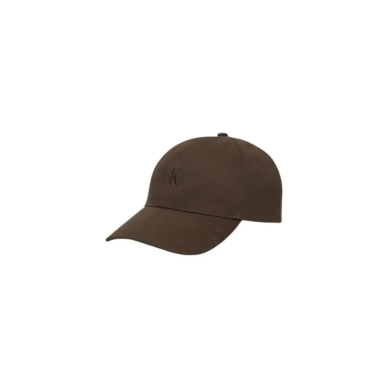 Calvin Klein men monogram baseball cap brown cotton with a subtle embroidered logo on the front in one size