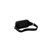 Calvin Klein men perforated black waistbag with textured polyurethane and silver-toned minimalist hardware