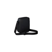 Black Calvin Klein men puffer utility reporter crossbody bag with sleek minimalist design and textured fabric size W16